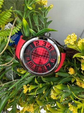 #110 Miykon Red Checkered Dial/Red Band Sport Watch